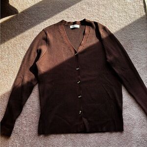 🤎 Grace Karin Brown Button-Up Cardigan – Classic & Cozy!